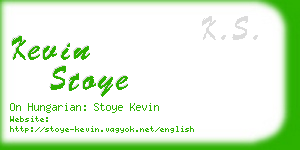 kevin stoye business card
